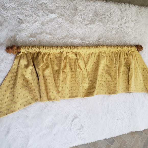 Custom Curtains 2 Valances 68W x 18L Each Wide Pocket Yellow Roses Heavy Duty Co - Picture 7 of 14